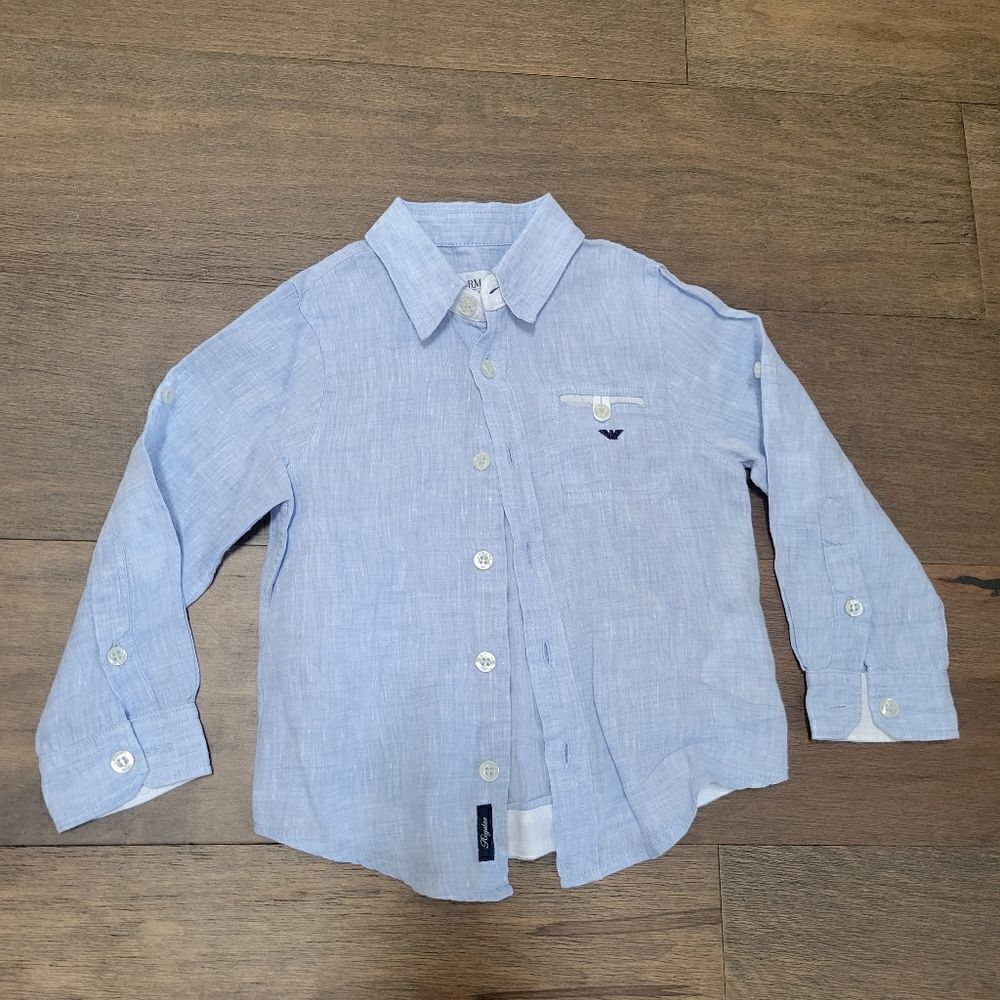 New Armani Junior Linen boys shirt size 2T